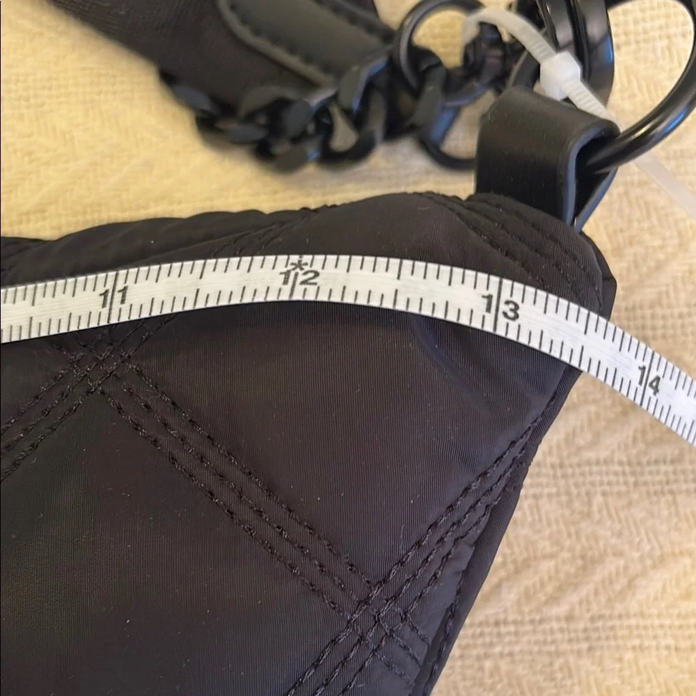 NWT Steve Madden Black quilted Crossbody Bag short chain & adjustable long strap
